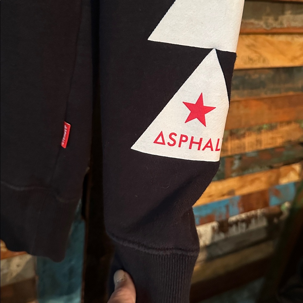 🚨Asphalt Black Crewneck Sweatshirt with Floral Number Design sleeves MED - Picture 3 of 7
